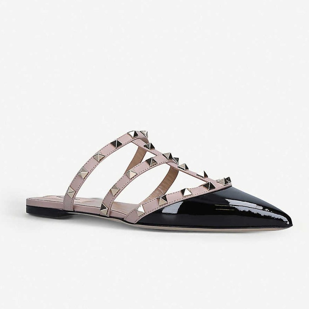 Kaitlyn Pan Rockstud Leather Mule